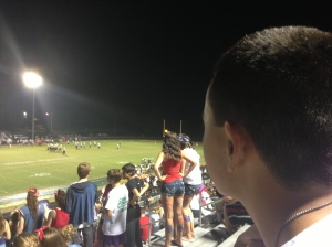 New Albany sophomore Timothy Moses watches the Floyd Central and Providence game August 30.